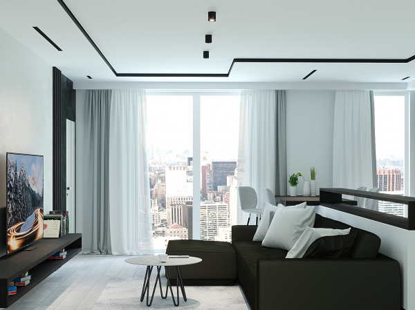 Многоуровневые натяжные потолки